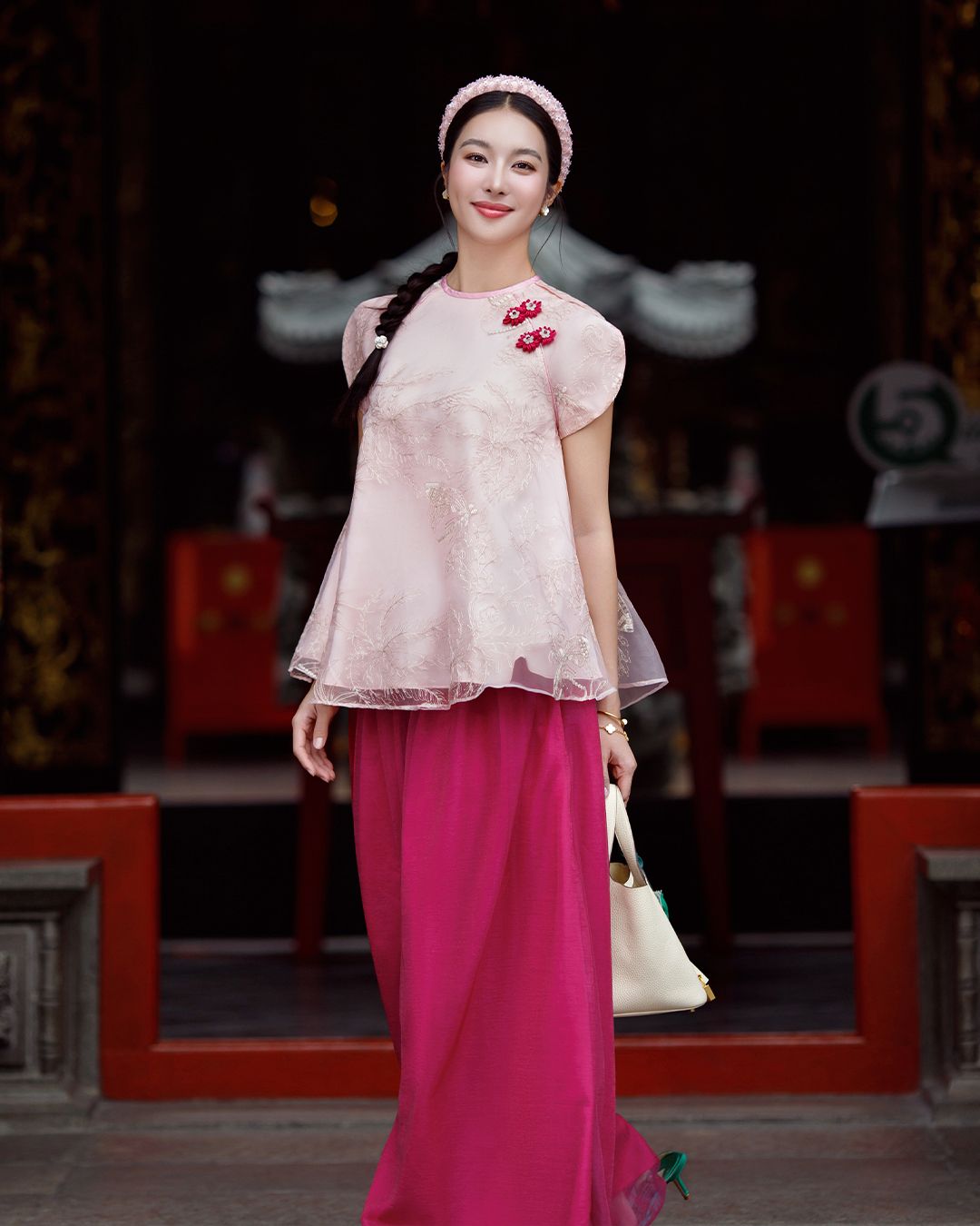 SET ÁO DÁNG A NÚT HOA - QUẦN DÀI ỐNG RỘNG K CLOSET S2031