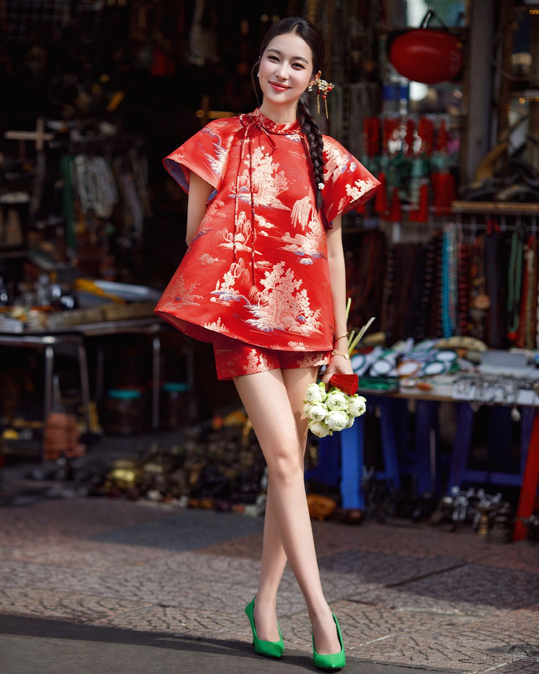 SET ÁO GẤM TAY NGẮN LOE - QUẦN SHORT K CLOSET S2026