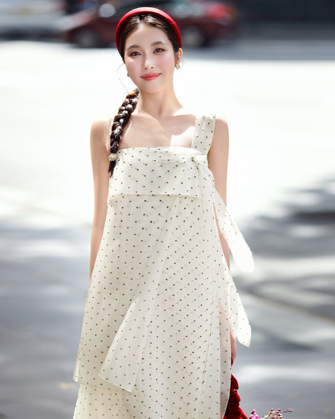 ĐẦM HAI DÂY CHẤM BI TRÁI TIM K CLOSET D1026