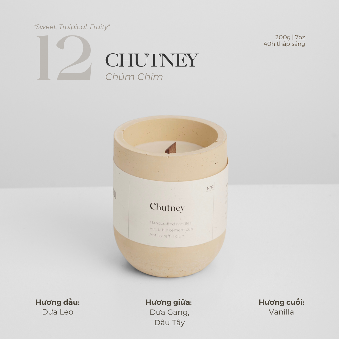 Hũ nến xi măng Chúm Chím - Chutney