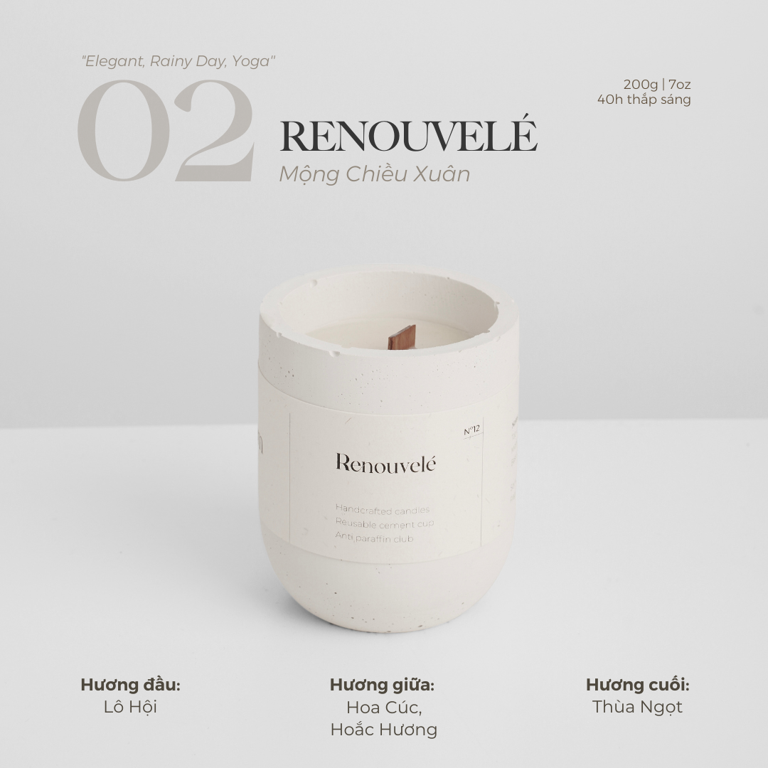 Hũ nến xi măng Mộng Chiều Xuân - Renouvelé