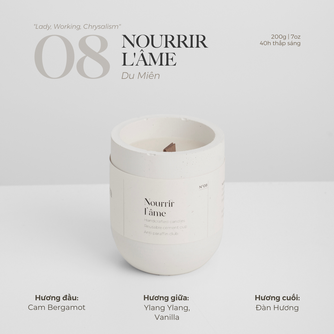 Hũ nến xi măng Du Miên - Nourrir L'âme