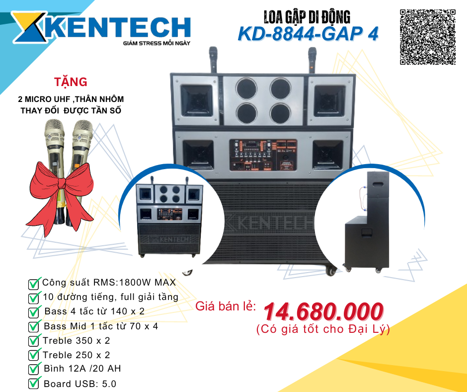  Loa Gập Di Động KD-8844-GAP4 