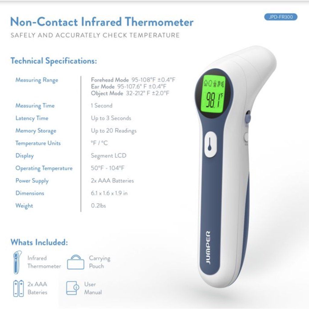 Nhiệt kế điện tử đo trán Jumper JPD-FR300