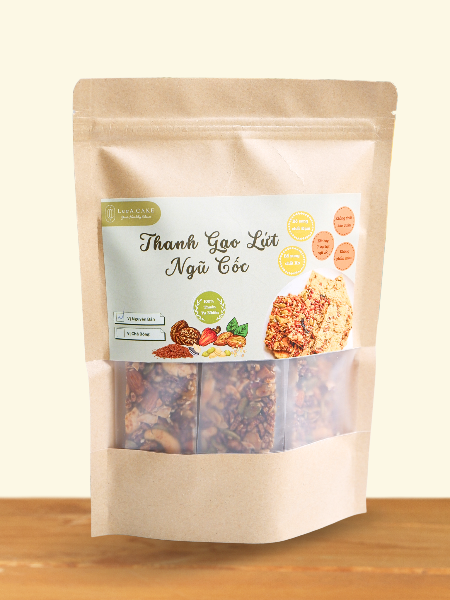 THANH GẠO LỨT NGŨ CỐC THỰC DƯỠNG ( Túi Zip 8 Thanh )