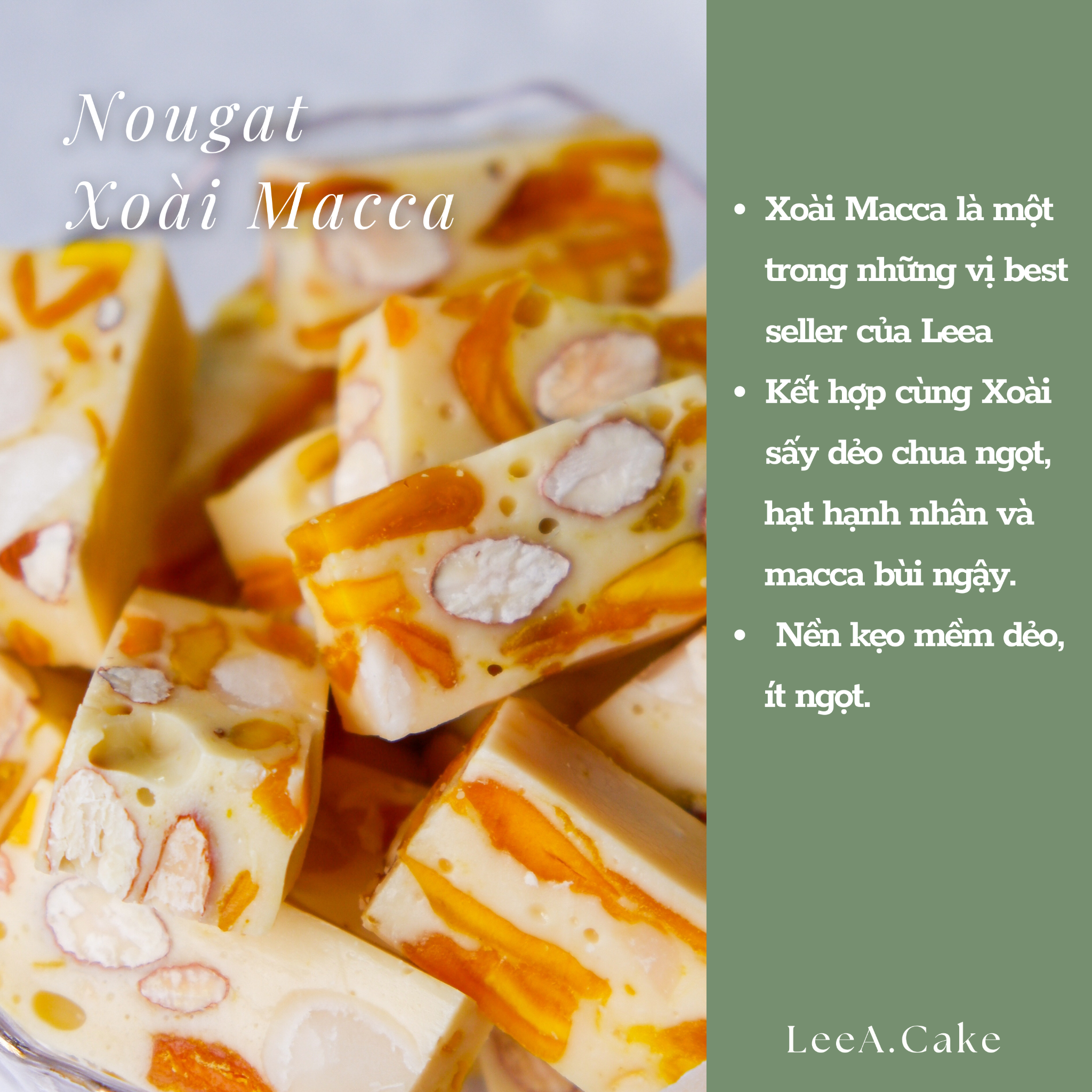 Nougat Vị Xoài Maca ( Túi Zip 500g )