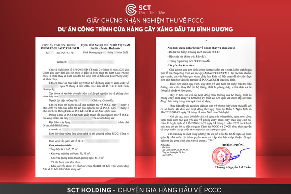  HOÀN TẤT NGHIỆM THU PCCC CHO DOANH NGHIỆP KINH DOANH XĂNG DẦU | SCT HOLDING 
