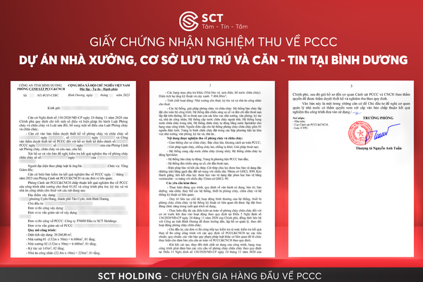  HOÀN TẤT NGHIỆM THU PCCC CHO DOANH NGHIỆP SẢN XUẤT ĐỒ GỖ | SCT HOLDING 