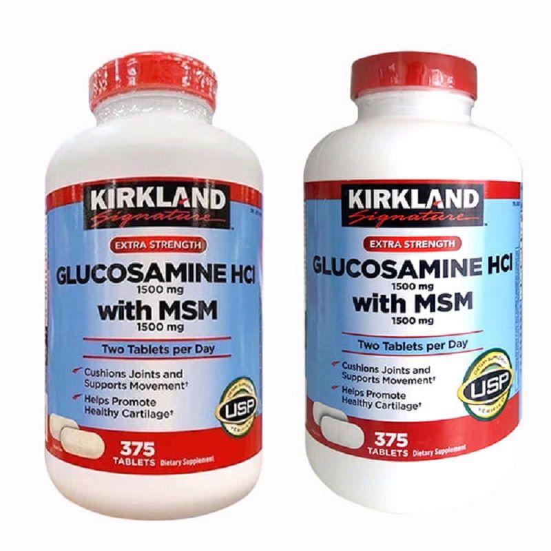 Glucosamine HCL 1500mg Kirkland 375 Viên - Hỗ Trợ Xương Khớp