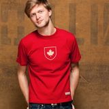 Áo Thun Red Canoe Canada Shield Màu Đỏ Made In Canada 100% Cotton 