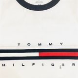  Áo Thun Ngắn Tay Cổ Tròn Tommy Hilfiger Màu Trắng Essential Flag Logo Ngang Ngực 