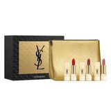 Set Son Yves Saint Laurent Mini Rouge Pur Couture Satin Lipstick Trio 3 màu Kèm Ví 