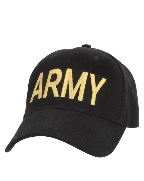 Nón CAP Rothco Thêu Logo ARMY Vàng Màu Đen