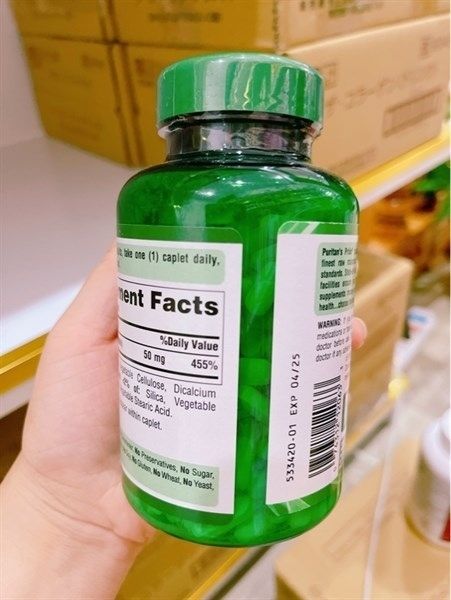 Viên Uống Bổ Sung Kẽm Zinc Tăng Đề Kháng Gluconate 50mg Puritan's Pride, 250 Viên