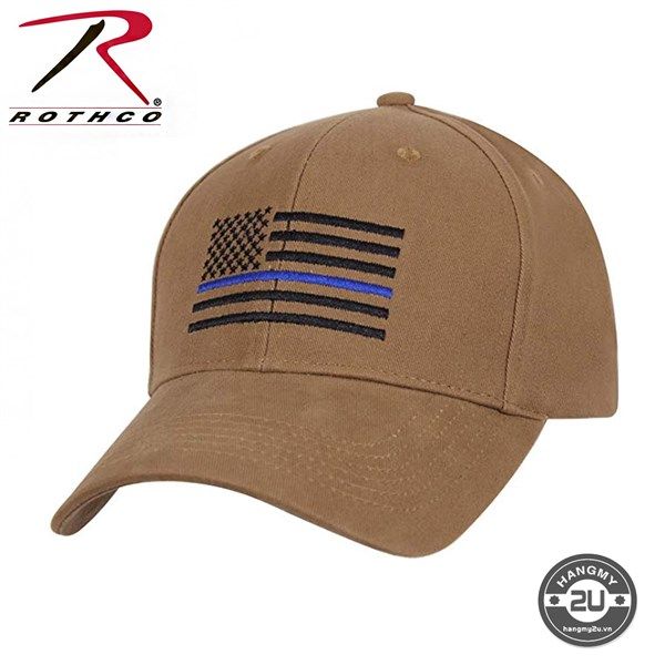 Nón Cap Lưới Rothco Màu Vàng Cát Cờ Thêu Sọc Xanh-Vàng Cát