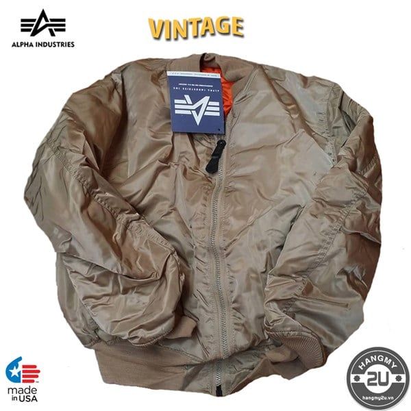 Áo Khoác Alpha Industries MA-1 Xưa Màu Vàng Cát