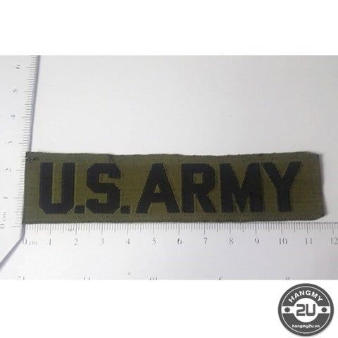 Phù hiệu US ARMY vải xanh oliu- qua sử dụng