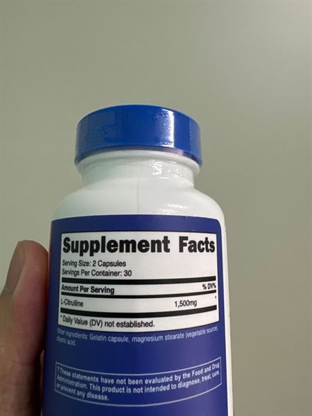 NUTRICOST L-CITRULLINE 1500MG 60 VIÊN NHỘNG