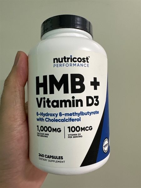 NUTRICOST HMB + VITAMIN D3 (1000MG, 4000IU) 240 VIÊN NHỘNG