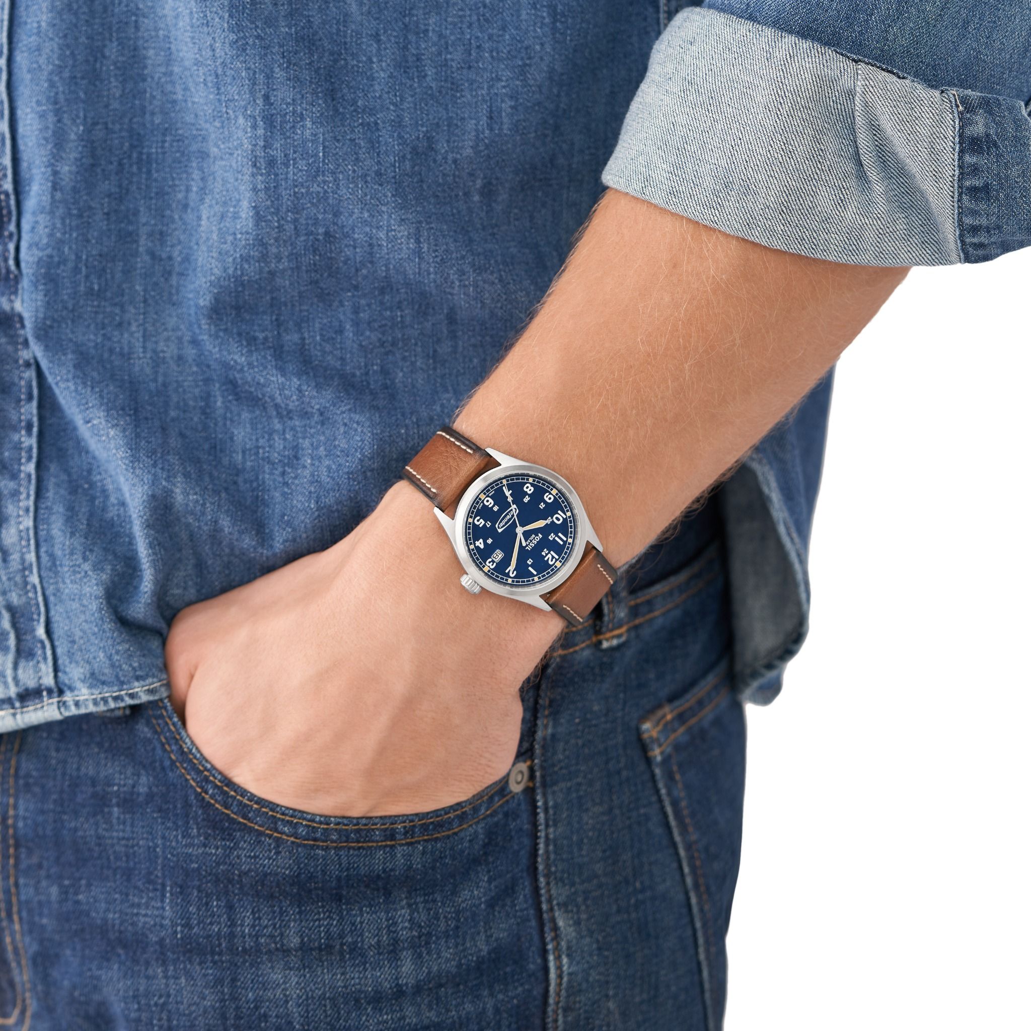  Đồng hồ nam Fossil Defender dây da FS5975 - màu nâu 