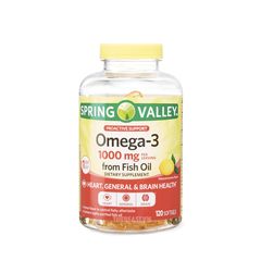 Spring Valley Omega 3 120 Viên - Fish Oil 1000 mg (645 EPA / 310 DHA)