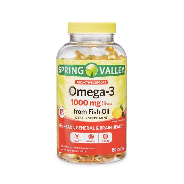 Spring Valley Omega 3 180 Viên - Fish Oil 1000 mg (645 EPA / 310 DHA)