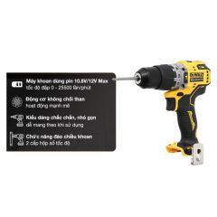 Máy khoan pin động lực Dewalt DCD706N-KR  Lực siết tối đa cứng 57.5Nm và mềm 25.5Nm