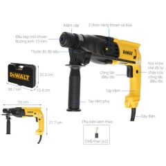 Máy khoan búa Dewalt D25032K-B1 Công suất 710W Tốc độ không tải tối đa 1550 vòng/phút