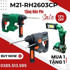 Máy khoan bê tông pin Dekton M21-RH2603CP Tặng đèn pin cầm tay M21-D360LM.