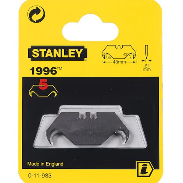 Lưỡi dao rọc thẳng 19x62mm Stanley 0-11-983 (5 lưỡi)