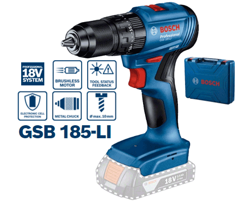  Máy khoan động lực dùng pin 18V Bosch GSB 185-LI (06019K3183) 