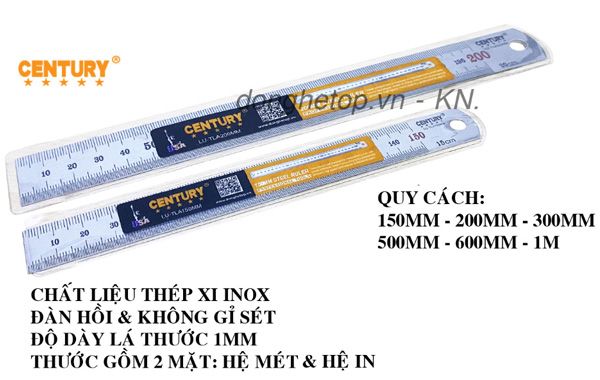  500mm Thước lá Inox Century 070125-500mm 