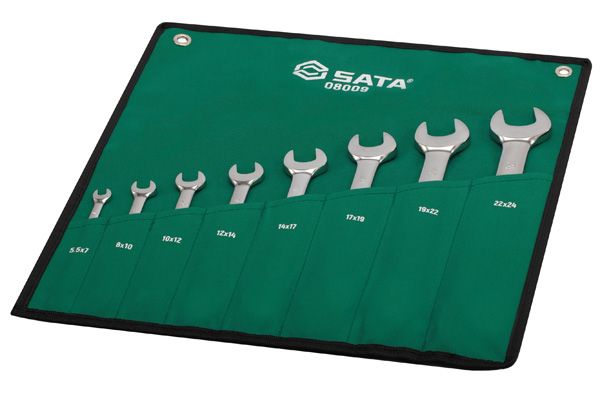 Bộ cờ lê 2 đầu miệng 8 chi tiết SATA 08009