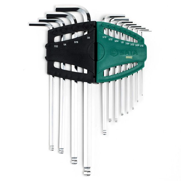 Bộ lục giác đầu bi dài hệ inch 12 chi tiết SATA 09102