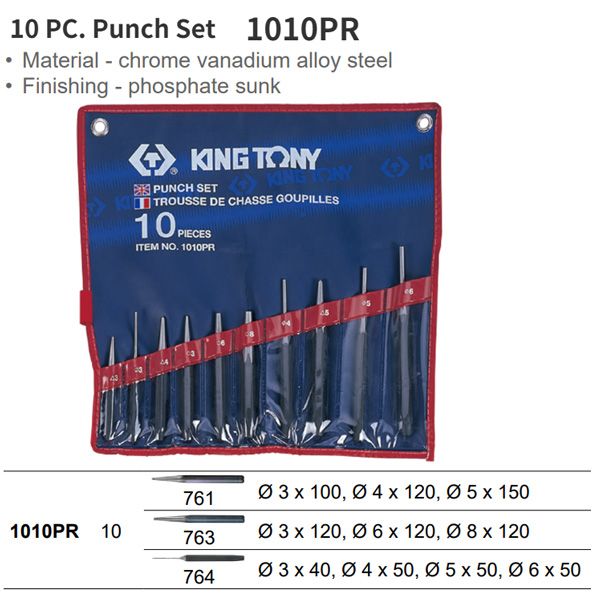 Bộ đột lỗ 10 cây Kingtony 1010PR
