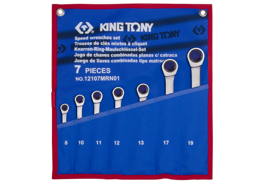  Bộ khóa vòng miệng tư động 7 cái Kingtony 12107MRN01 (8-19mm) 