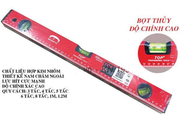 Thước thủy đỏ có từ 8 tấc TOP 150730-32