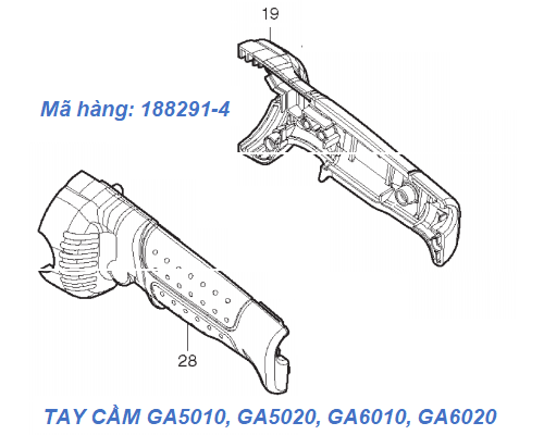  Tay cầm máy GA5010, GA5020, GA6010, GA6020 (188291-4) 