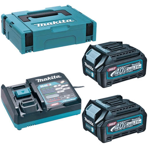 Bộ 2 pin 40V max 2.5Ah và 1 sạc DC40RA Makita 191J81-6 (MKP1G001)