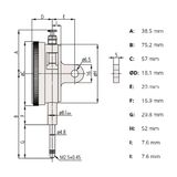  Đồng hồ so cơ khí Mitutoyo 2050A-19 (0-20mm/0.01mm) chống sốc 