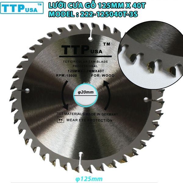  Lưỡi cưa gỗ 125mm TTPusa 222-125040-3S 