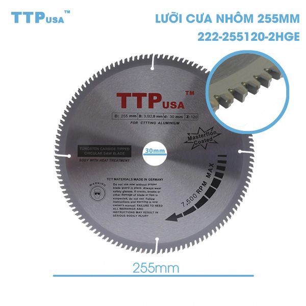  Lưỡi cưa nhôm 255mm TTPusa 222-255120-2HGE 