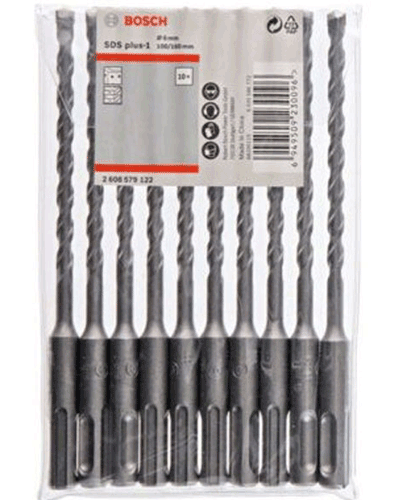 Bộ 10 mũi khoan SDS Plus 1 (6x160mm) Bosch 2608579122