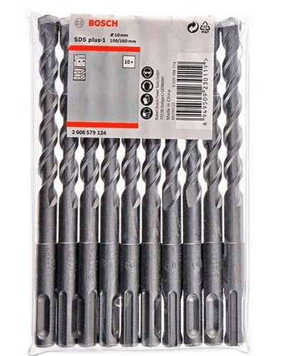 Bộ 10 mũi khoan SDS Plus 1 (10x160mm) Bosch 2608579124