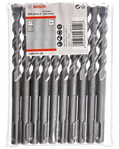 Bộ 10 mũi khoan SDS Plus 1 (12x160mm) Bosch 2608579125