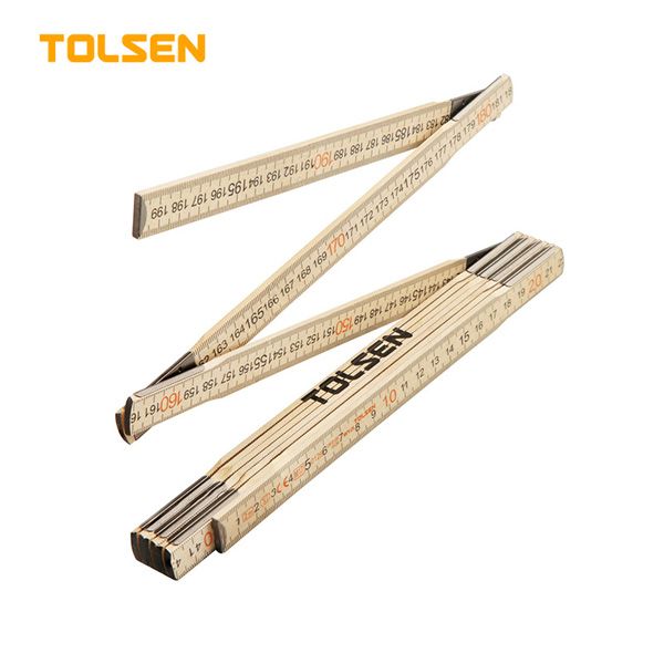Thước lá xếp 2m bằng gỗ Tolsen 35046