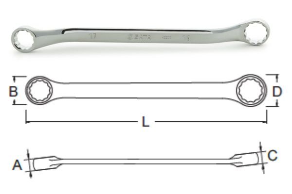 Cờ lê 2 đầu vòng 30x32mm SATA 42212
