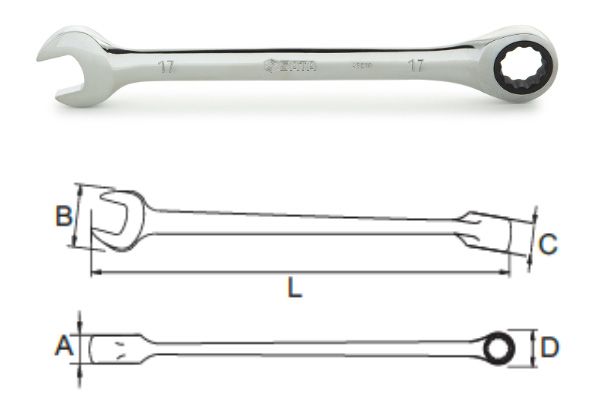 Cờ lê vòng miệng tự động 21mm SATA 43213