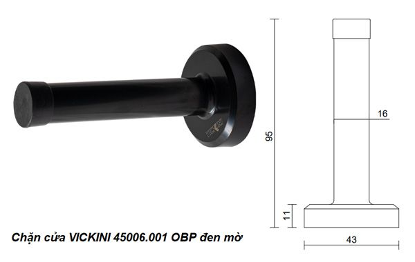 Chặn cửa VICKINI 45006.001 OBP đen mờ