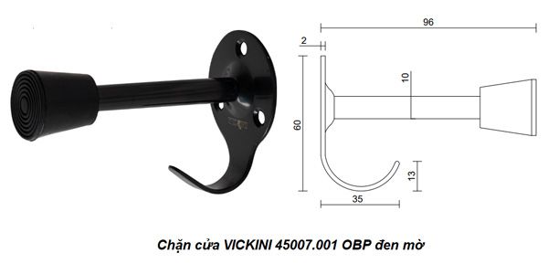 Chặn cửa VICKINI 45007.001 OBP đen mờ
